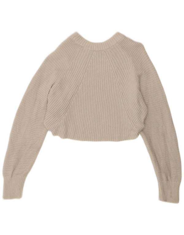 Γυναικείο πουλόβερ Topshop Crop Oversized Crew Neck Jumper UK 12 Medium White