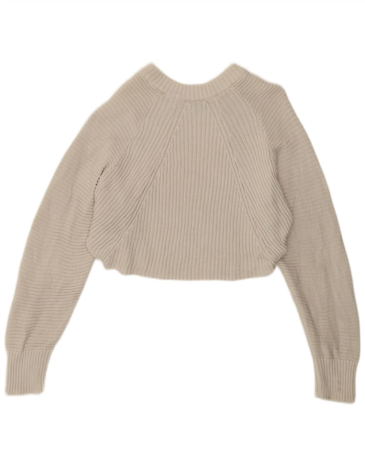 Γυναικείο πουλόβερ Topshop Crop Oversized Crew Neck Jumper UK 12 Medium White
