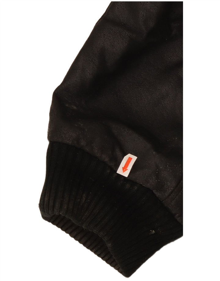 Vintage Ανδρικό Δερμάτινο Μπουφάν IT 56 3XL Μαύρο Δερμάτινο