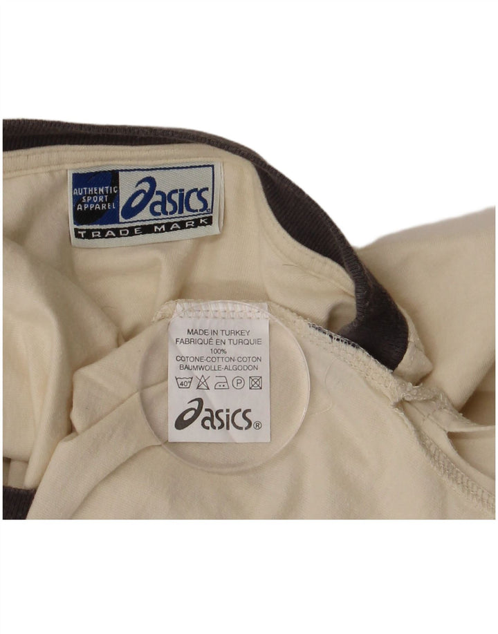 ASICS Ανδρικό γραφικό T-Shirt Top μεγάλο μπεζ βαμβακερό