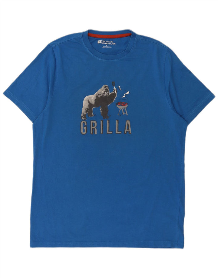 Ανδρικό T-Shirt κανονικό γραφικό Mountain Warehouse Top Μεσαίο μπλε βαμβακερό