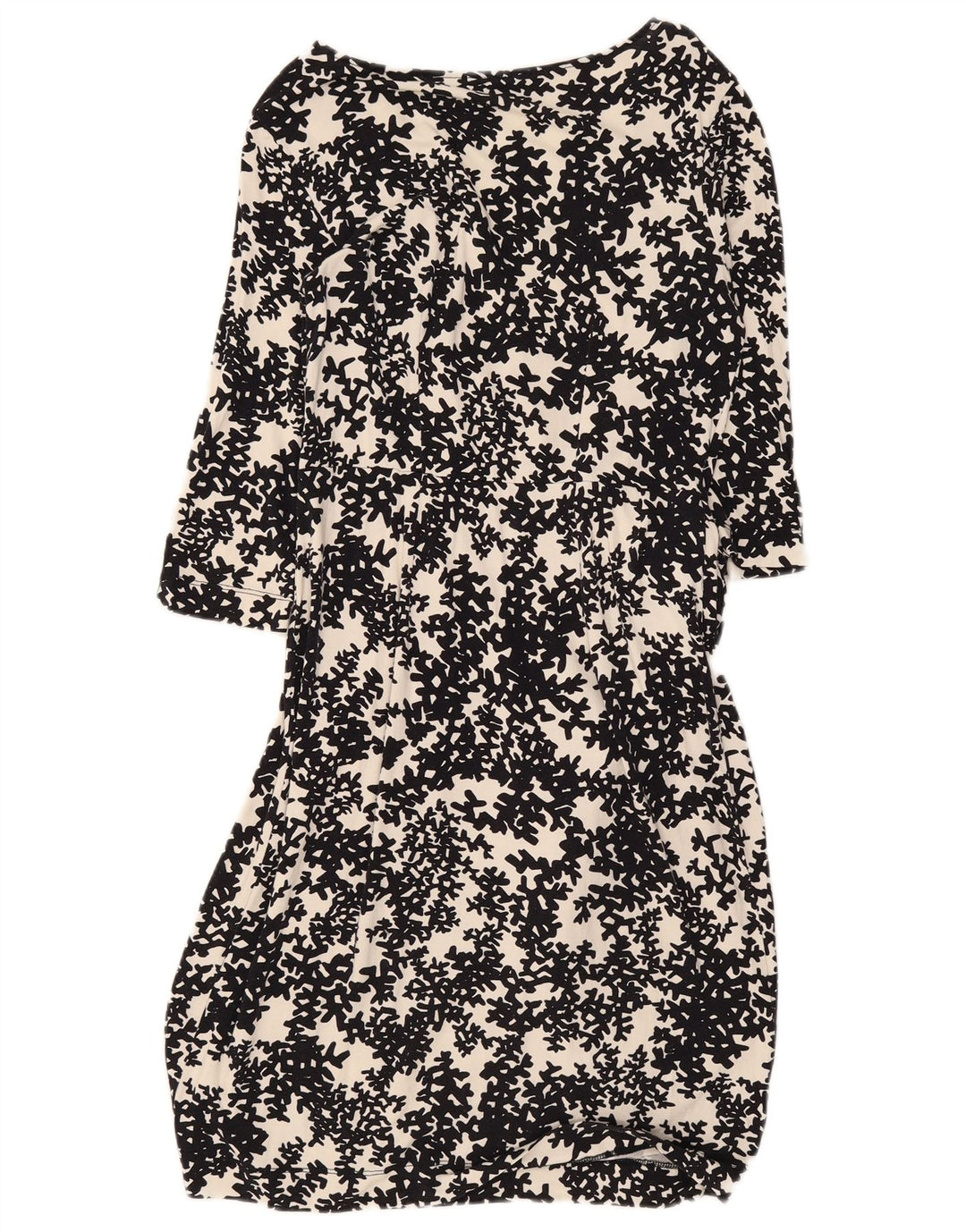 Hobbs Γυναικείο φόρεμα 3/4 με μανίκια UK 10 Small Black Floral Viscose