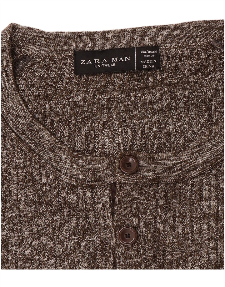 Ανδρικό πουλόβερ Zara Boat Neck Jumper Medium Brown Flecked