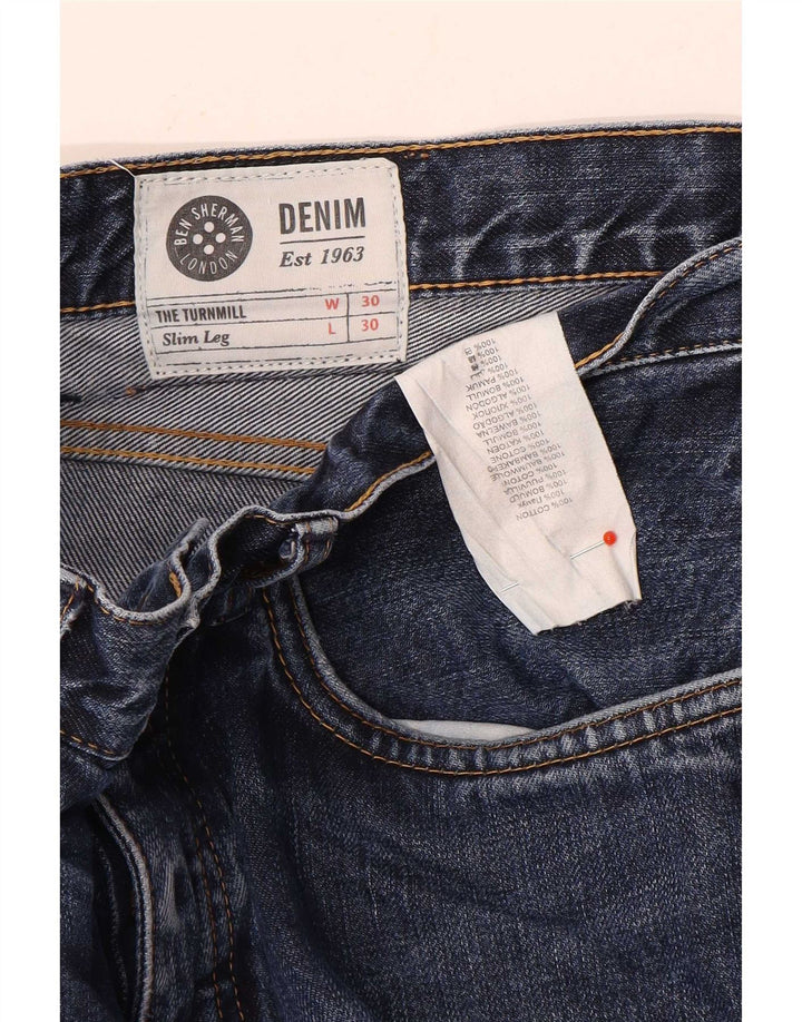 Ben Sherman Ανδρικό Slim Jeans W30 L30 Blue Cotton