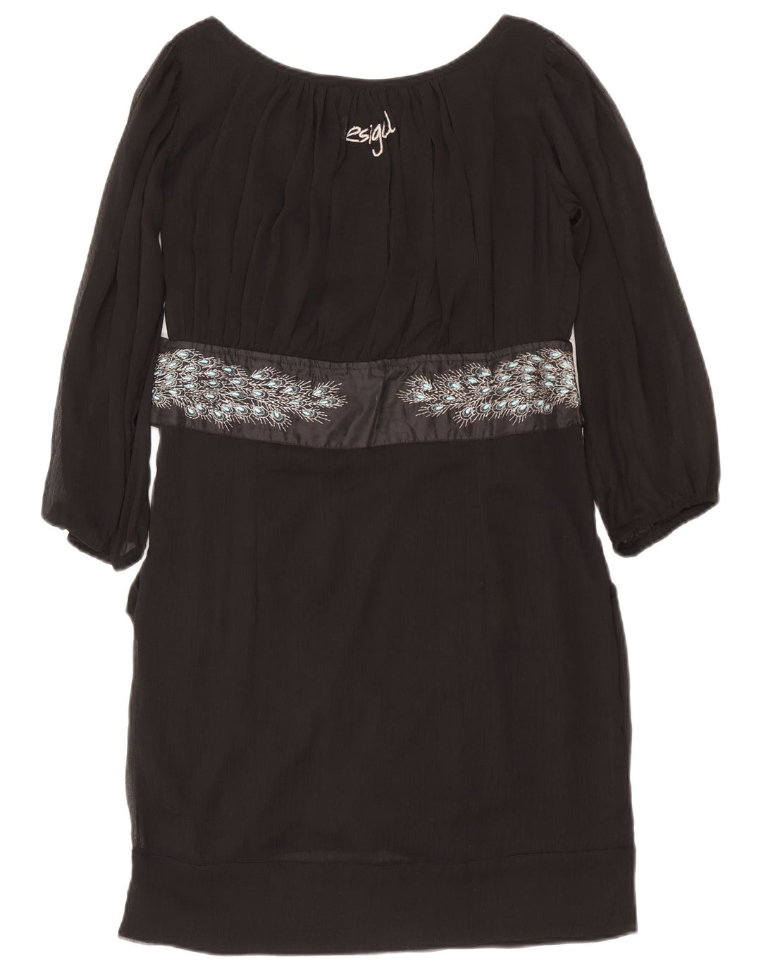 Desigual Γυναικείο φόρεμα Shift EU 42 Μεγάλο μαύρο Animal Print Polyester