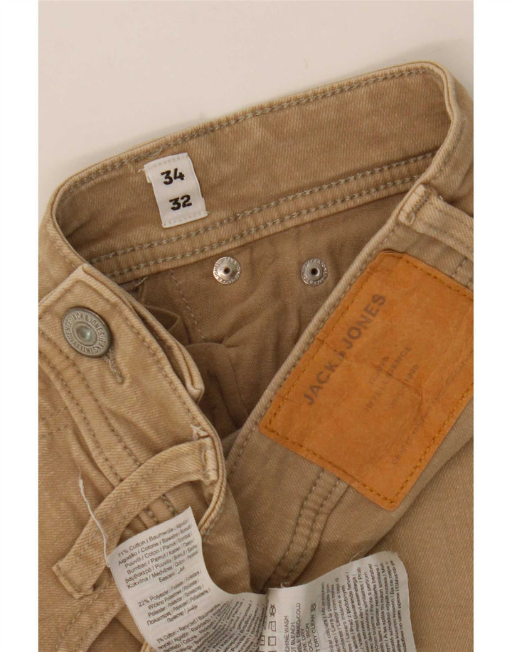 Jack & Jones Ανδρικό Slim Jeans W34 L32 Μπεζ βαμβακερό