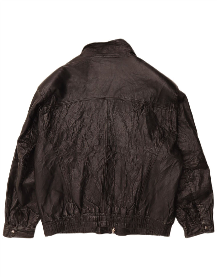 Vintage Ανδρικό Δερμάτινο Μπουφάν UK 38 Medium Black Leather