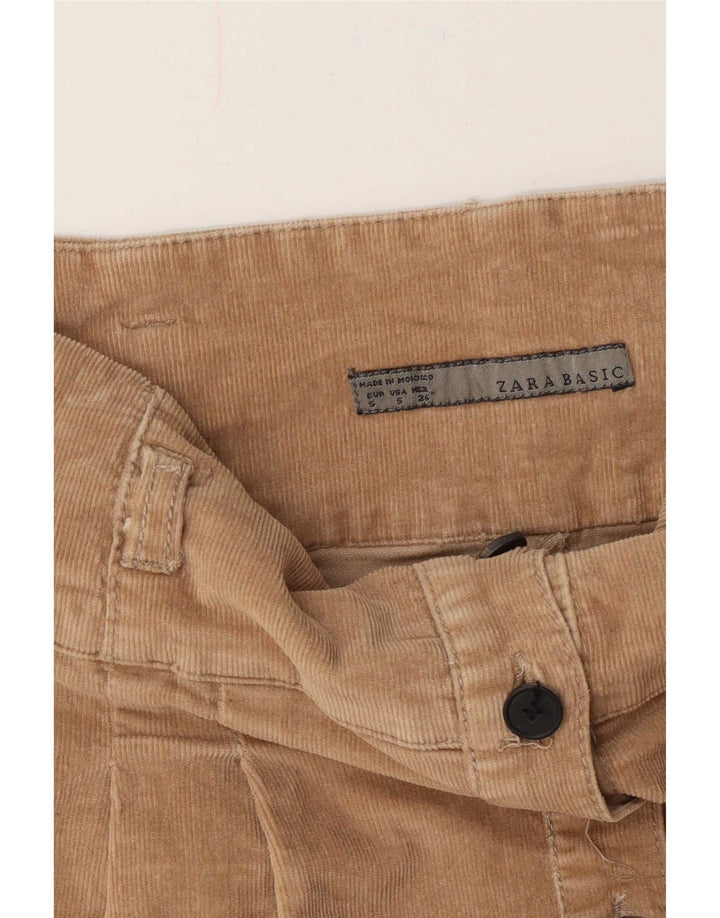 Zara Γυναικεία Κοτλέ Φούστα Μικρή W26 Μπεζ