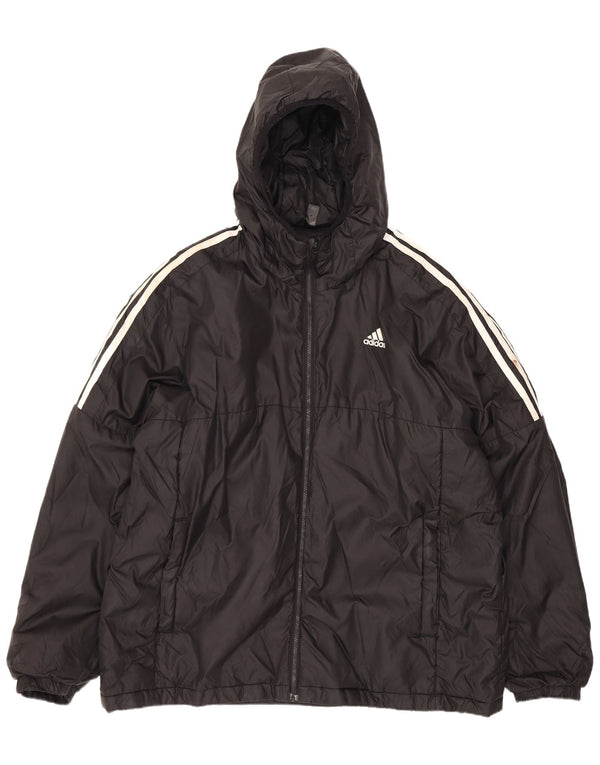 Ανδρικό μπουφάν με κουκούλα Adidas UK 42 XL Μαύρο Πολυεστέρας