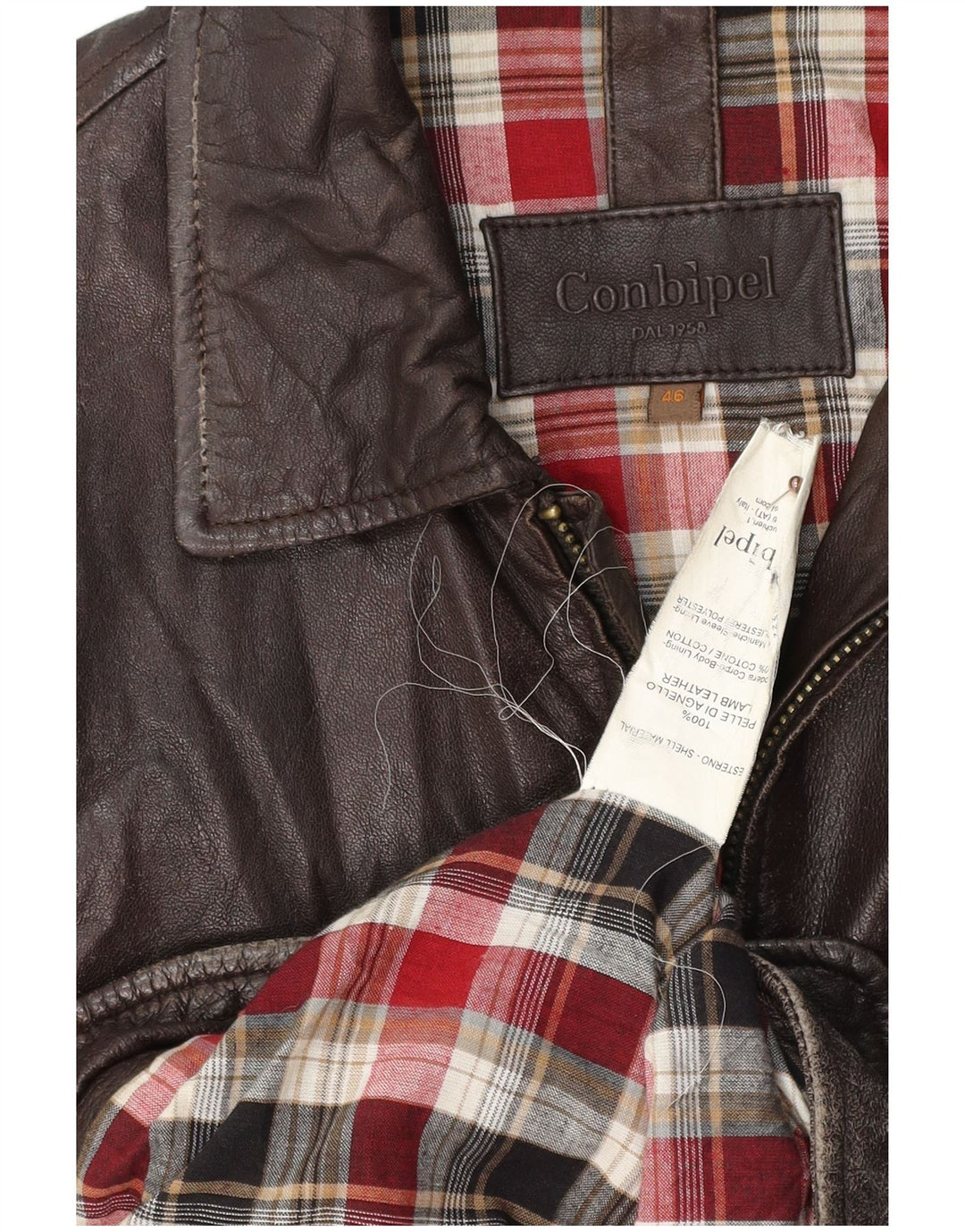 CONBIPEL Ανδρικό Δερμάτινο Μπουφάν IT 46 Μικρό Καφέ Δερμάτινο