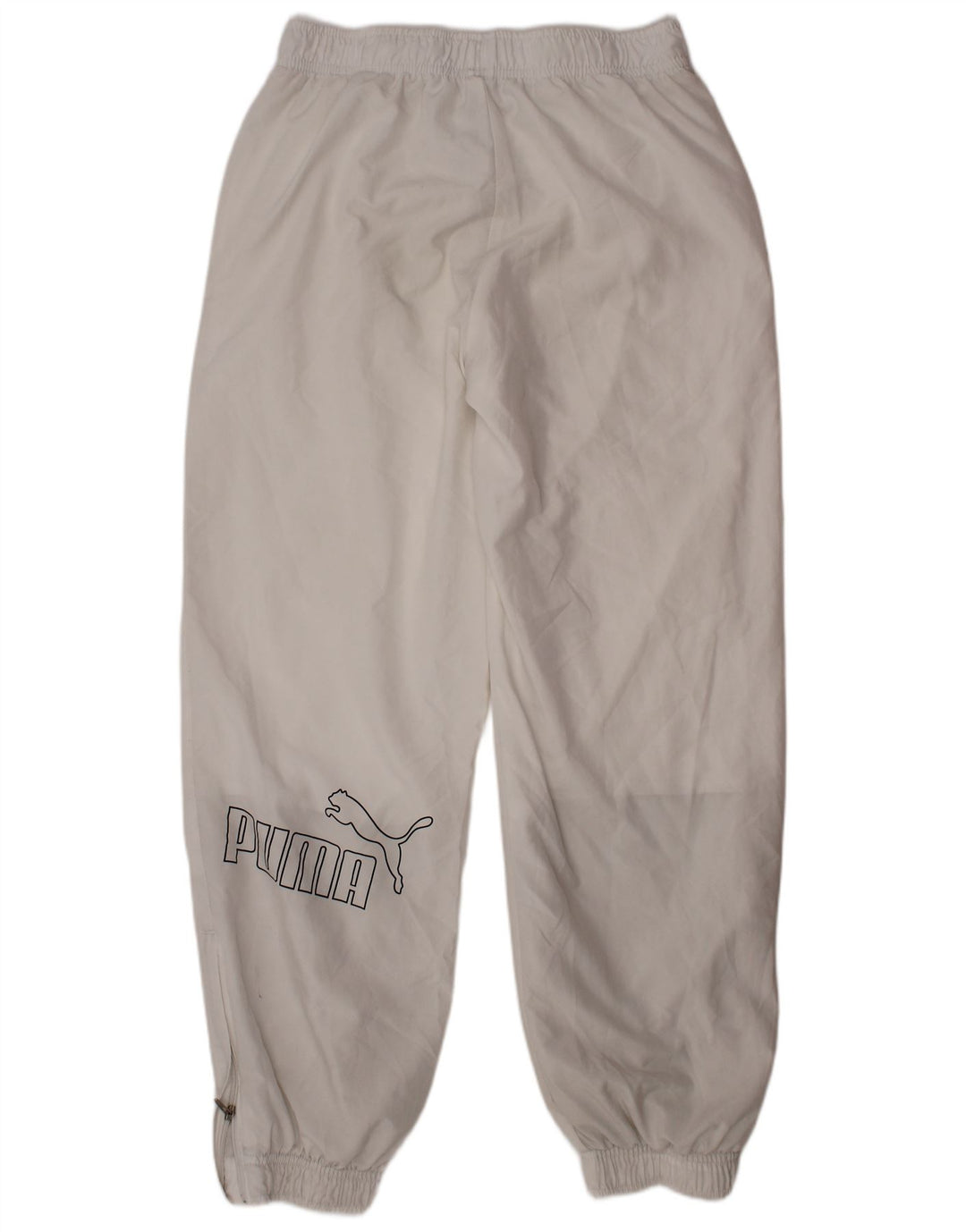 PUMA Boys Tracksuit Trousers Joggers 9-10 Years White Polyester