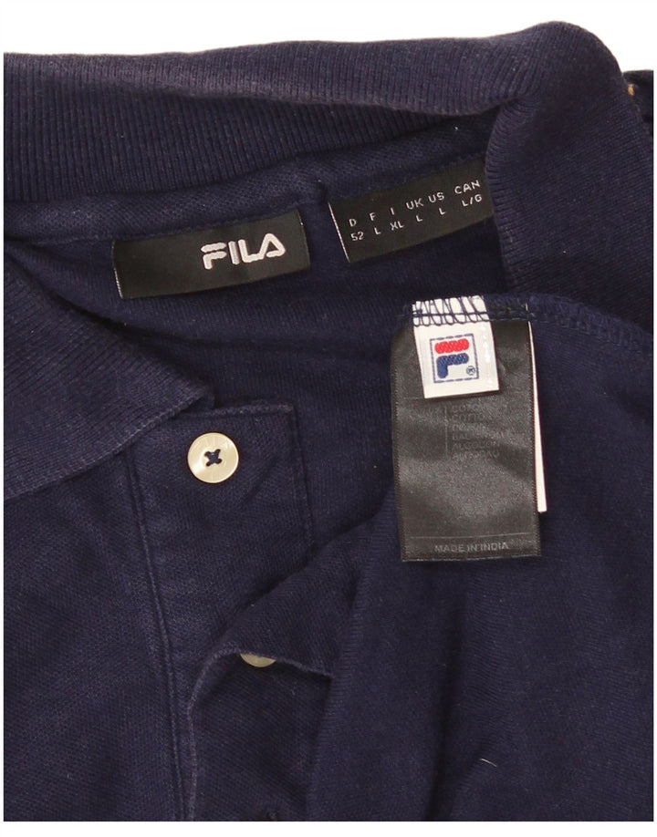 Ανδρικό μπλουζάκι πόλο FILA μεγάλο μπλε ναυτικό βαμβακερό