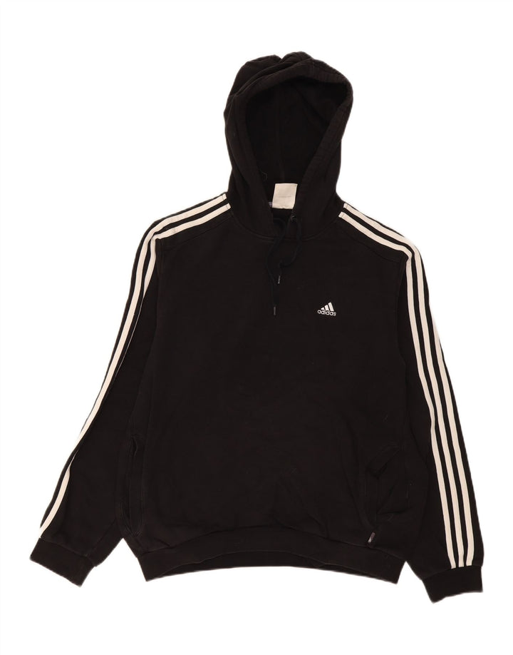 Ανδρικό φούτερ Adidas, μεσαίο μαύρο βαμβακερό