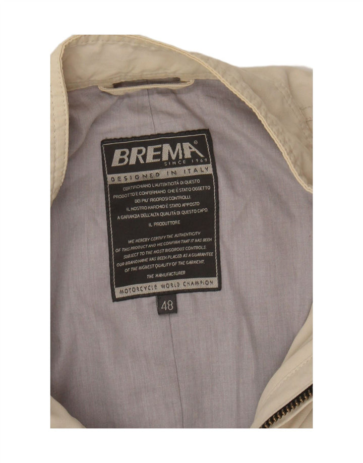 BREMA Mens Graphic Bomber Jacket IT 48 Medium Beige Vintage Brema and Second-Hand Brema from Messina Hembry 