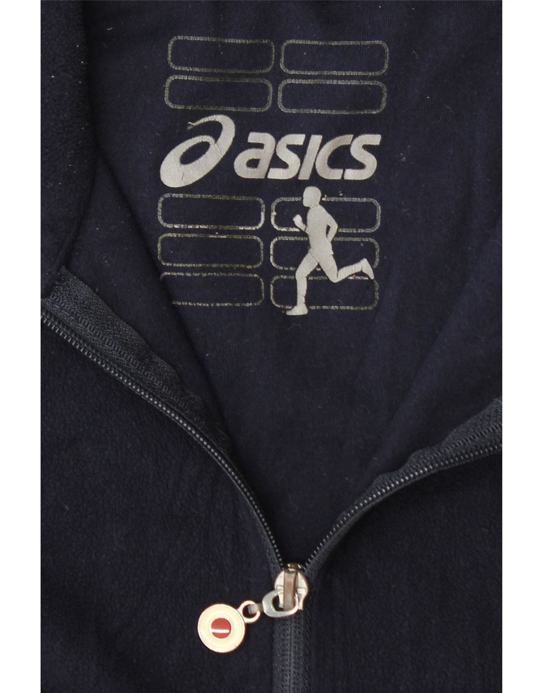 ASICS Mens Zip Neck Fleece Jumper Medium Navy Blue