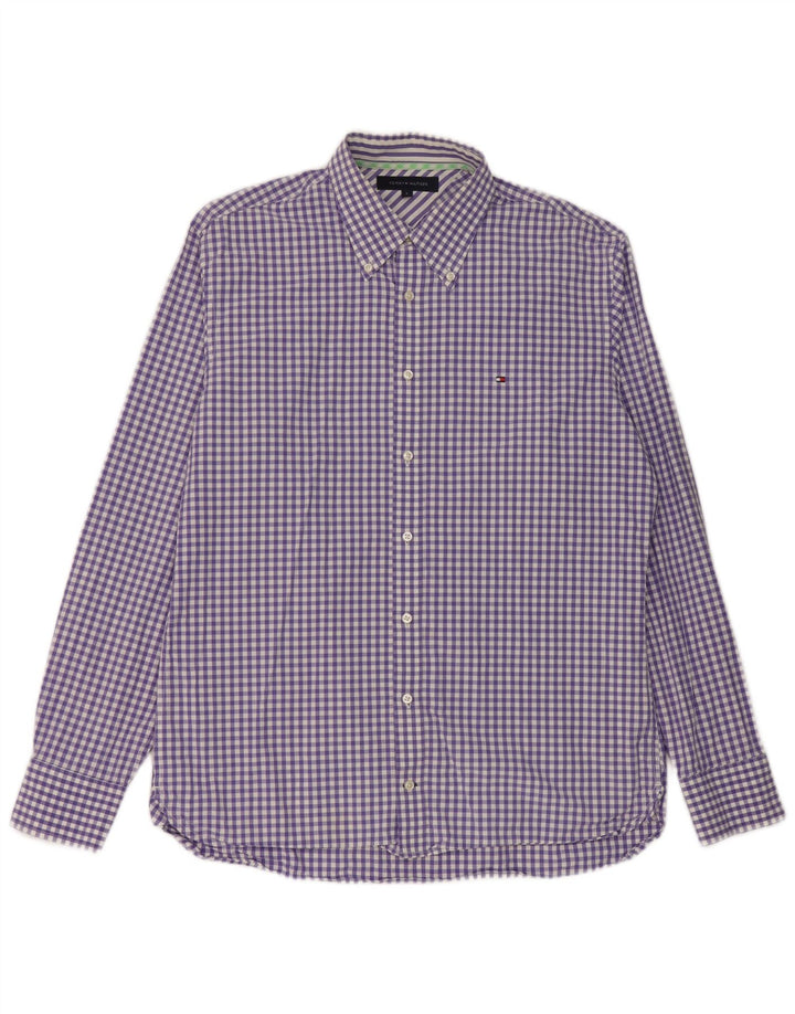Tommy Hilfiger Ανδρικό πουκάμισο μεγάλο μωβ βαμβακερό Gingham