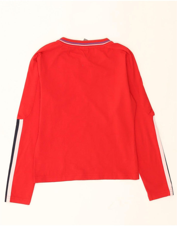 NIKE Womens Graphic Top Long Sleeve UK 10/12 Medium Red Vintage Nike and Second-Hand Nike from Messina Hembry 