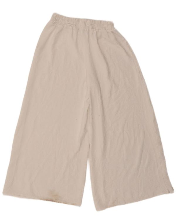 Γυναικείο παντελόνι Capri Wide Leg Zara Small W26 L23 White Polyester