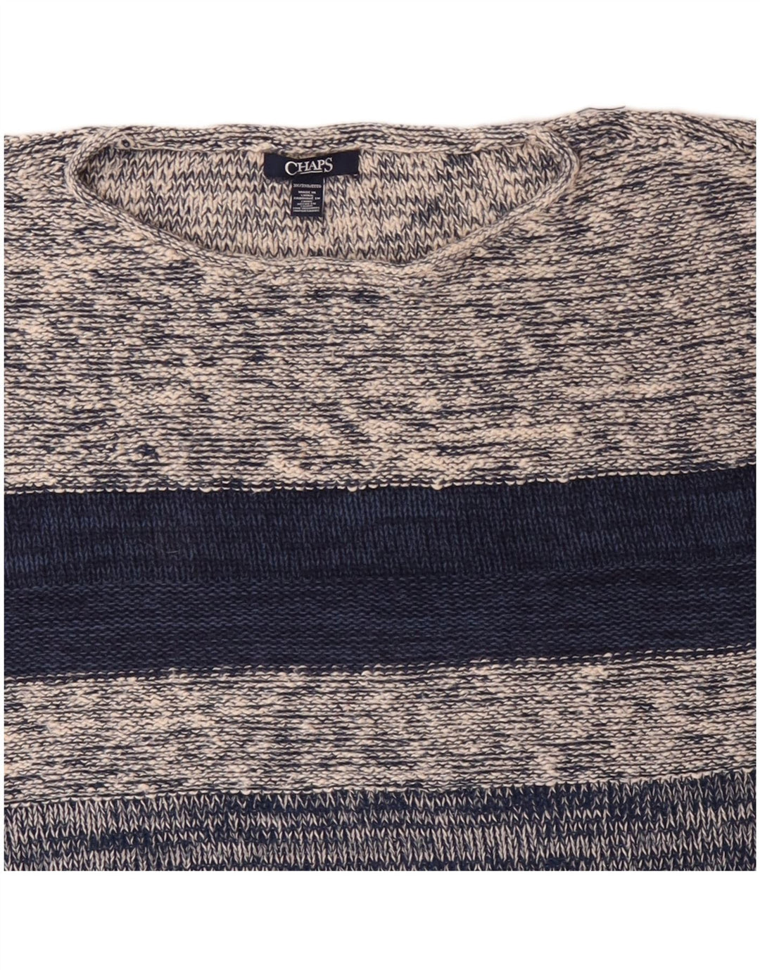 CHAPS Γυναικείο 3/4 μανίκι πουλόβερ με λαιμόκαυστο UK 22 3XL γκρι ριγέ