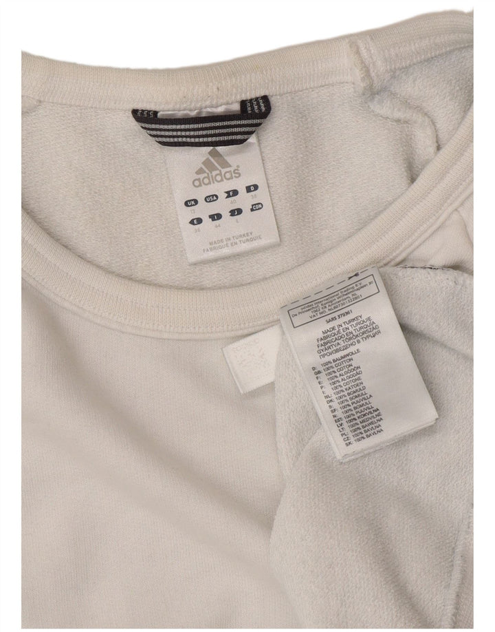 Adidas Γυναικείο Φούτερ Jumper UK 12 Μεσαίο λευκό βαμβακερό
