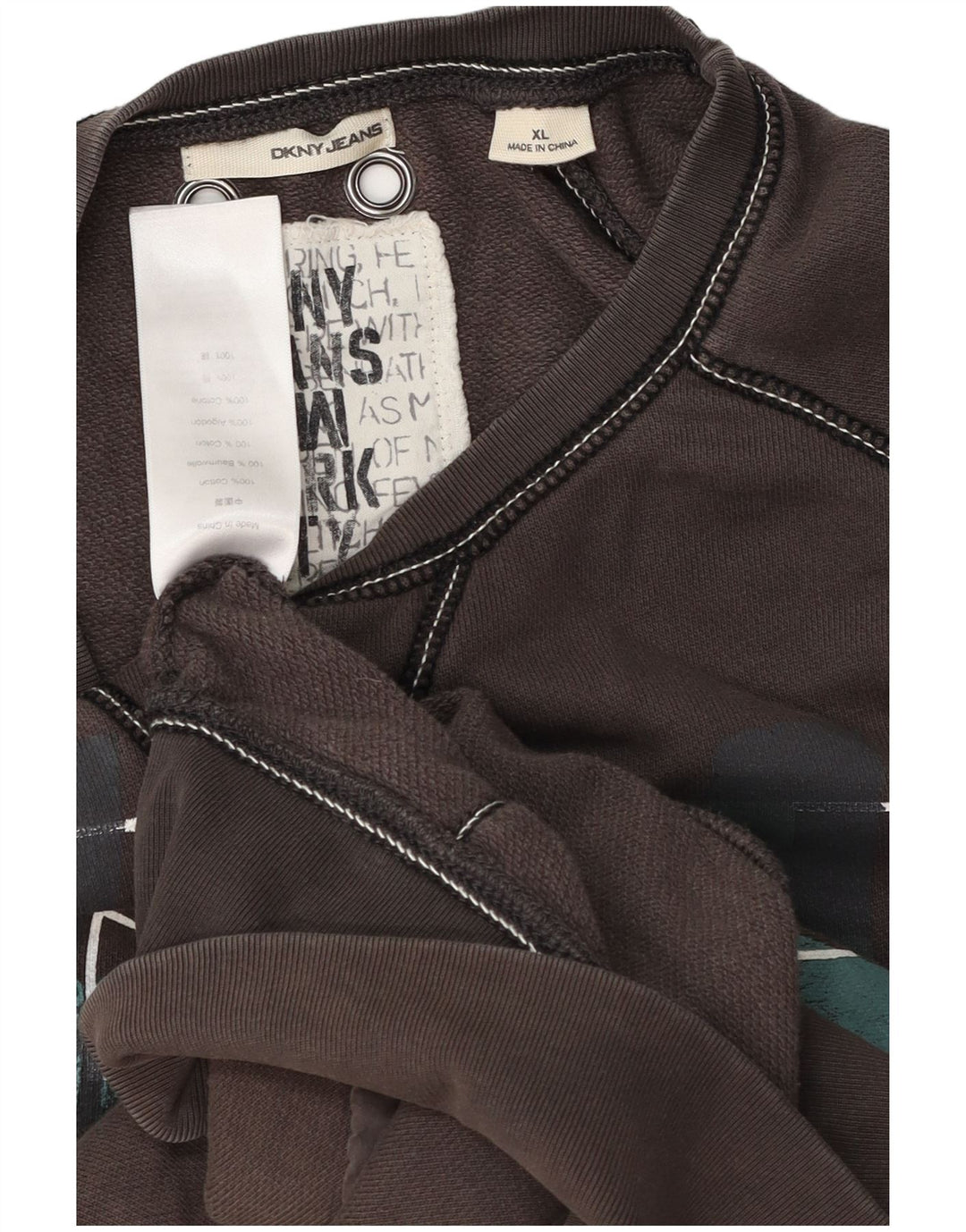 Ανδρικό γραφικό φούτερ Dkny Jumper XL Γκρι βαμβακερό