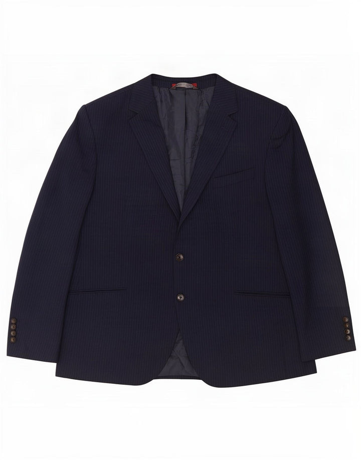 Ανδρικό κοντό σακάκι Marks & Spencer UK 46 3XL Navy Blue Pinstripe