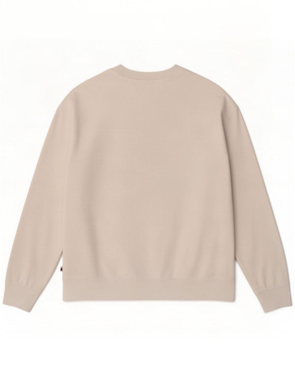 Tommy Hilfiger Γυναικείο Γραφικό Φούτερ Jumper UK 14 Medium White Cotton
