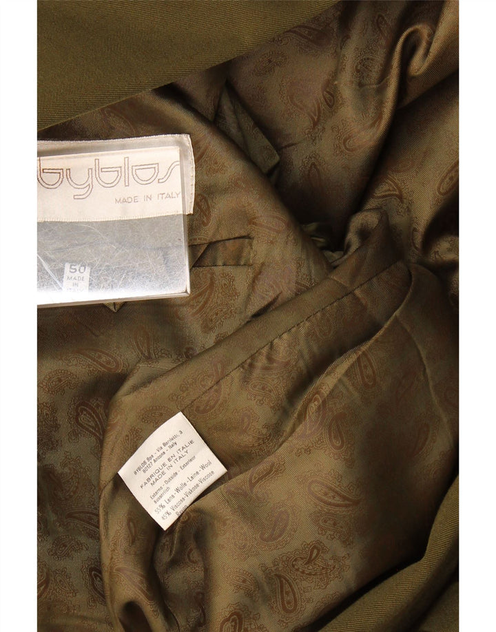 Byblos Ανδρικό σακάκι 2 κουμπιών Blazer IT 50 Μεγάλο Χακί Μαλλί