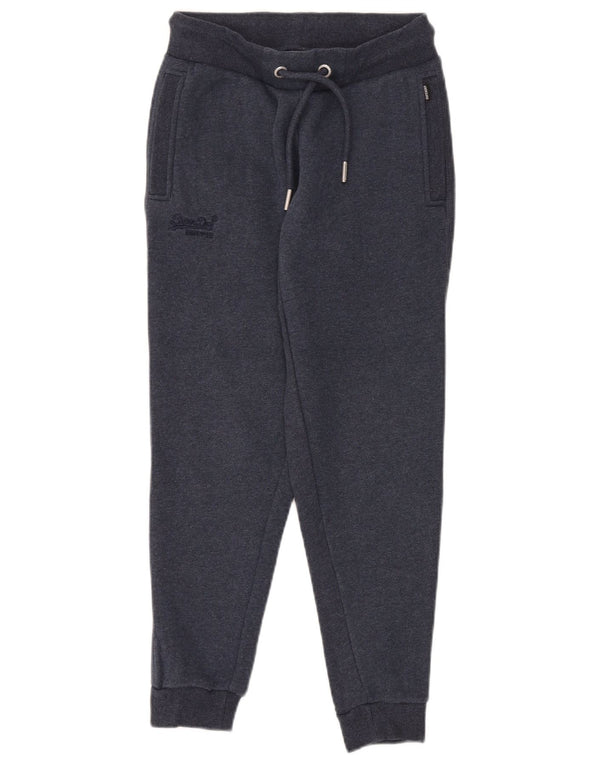 Superdry γυναικεία αθλητική φόρμα παντελόνι Joggers UK 8 Small Navy Blue Cotton