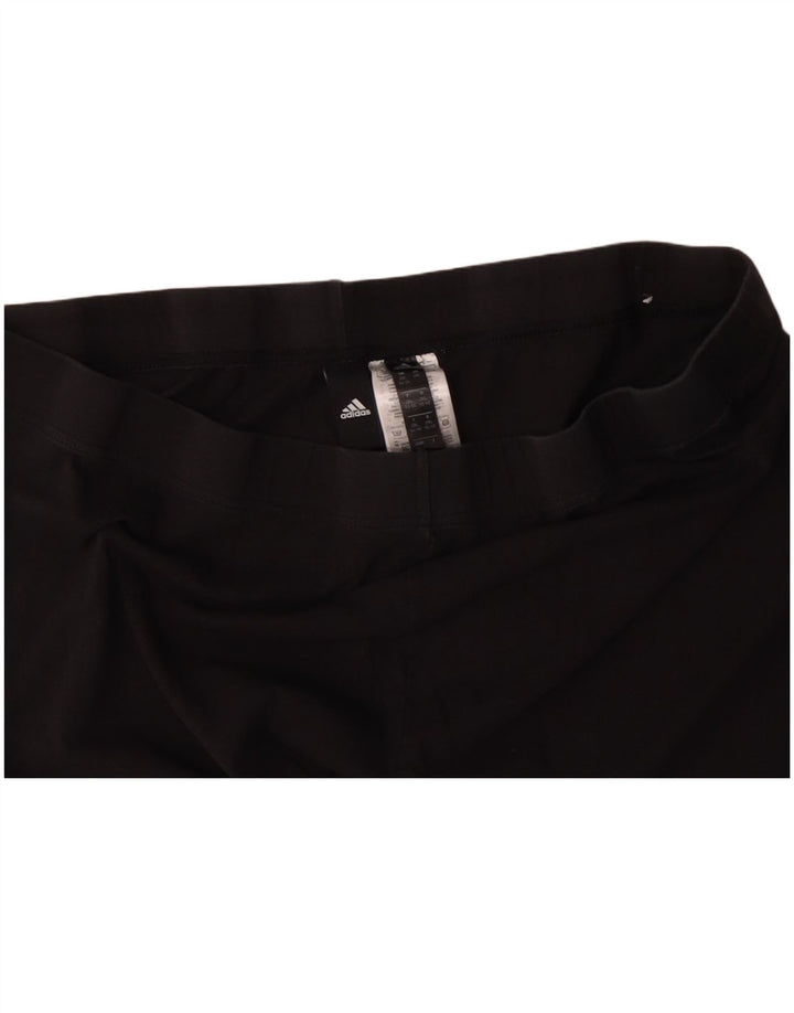 Γυναικεία γραφικά κολάν ADIDAS UK 24/26 2XL Μαύρο βαμβακερό