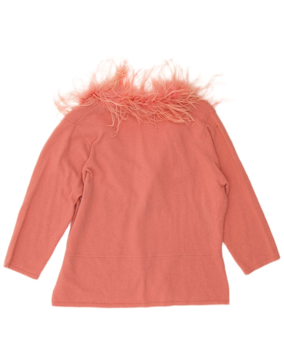 Monsoon γυναικείο πουλόβερ ζακέτα 3/4 μανίκι UK 18 XL ροζ μαλλί