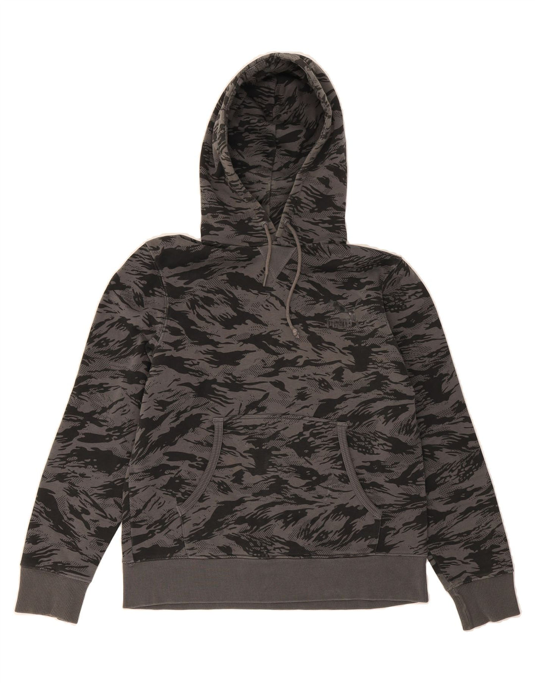 PUMA Mens Hoodie Jumper Medium Grey Camouflage Cotton Vintage Puma and Second-Hand Puma from Messina Hembry 