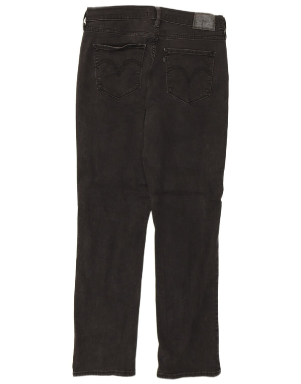 LEVI'S Womens High Waist Straight Jeans US 10 Large W30 L30 Black