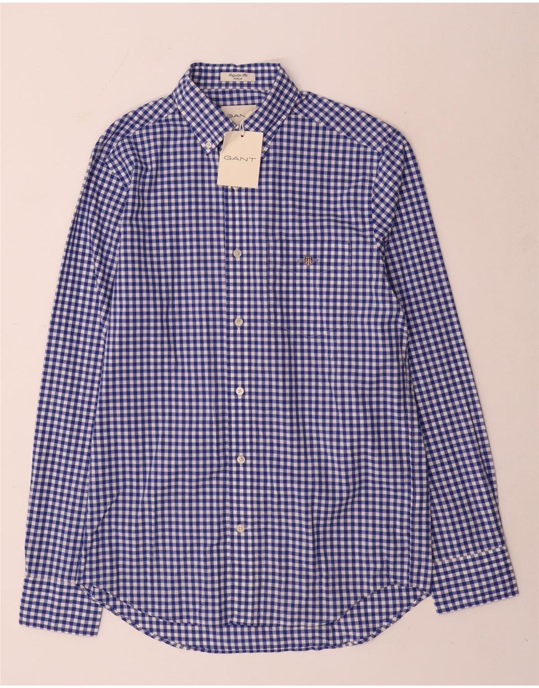 Ανδρικό πουκάμισο Gant Regular Fit Νούμερο 15 Small Blue Gingham Cotton