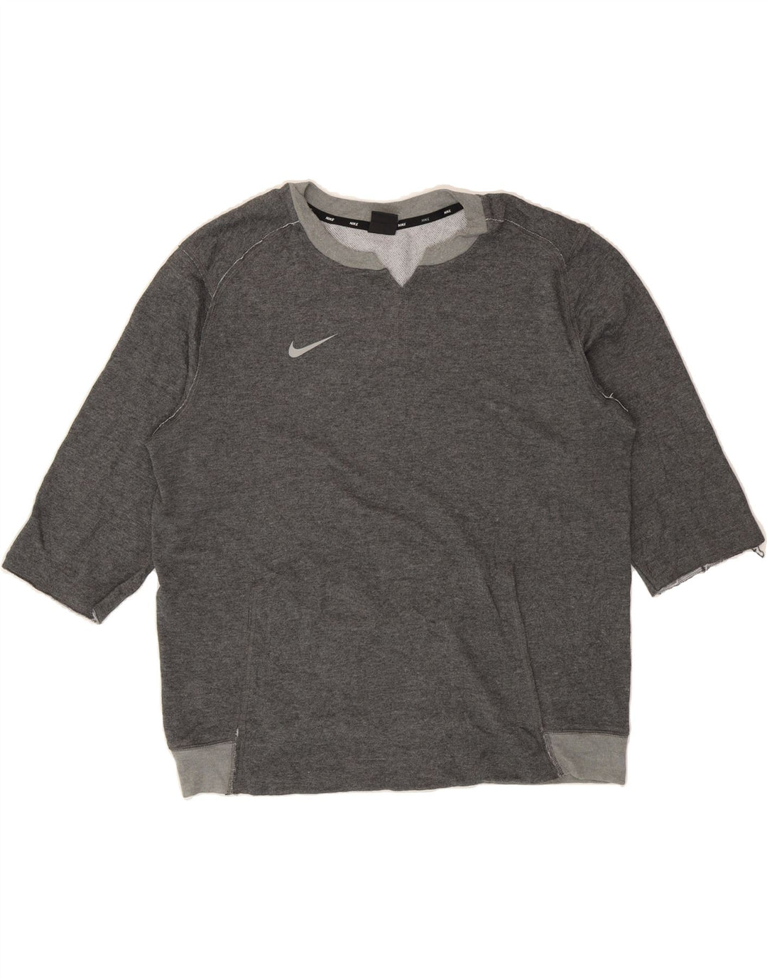 NIKE Womens Dri Fit Oversized Sweatshirt Jumper UK 16 Large Grey Vintage Nike and Second-Hand Nike from Messina Hembry 
