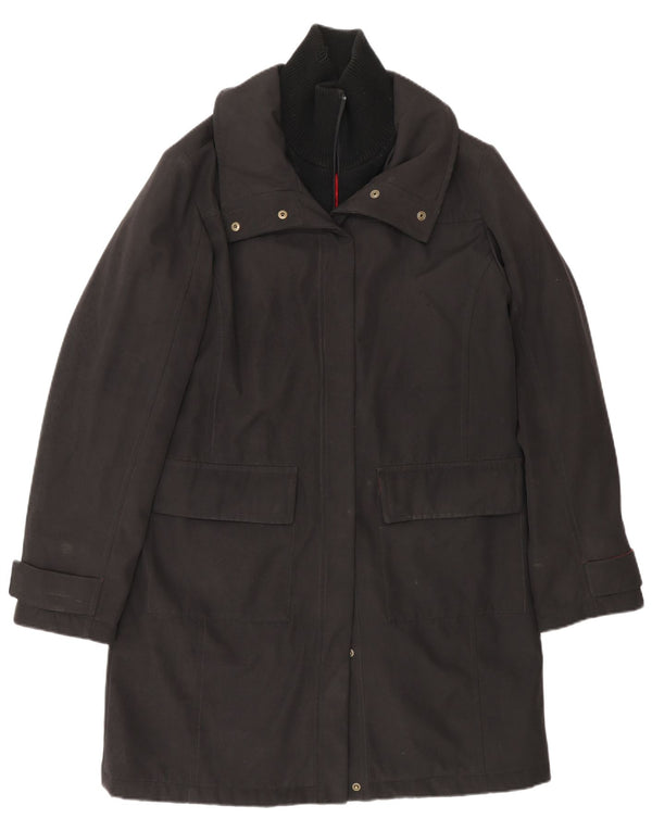 TOMMY HILFIGER Γυναικείο παλτό αντιανεμικό UK 16 μεγάλο μαύρο πολυεστέρα