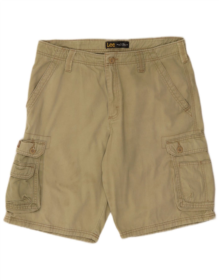 LEE Mens Wyoming Cargo Shorts W34 Large  Khaki Cotton