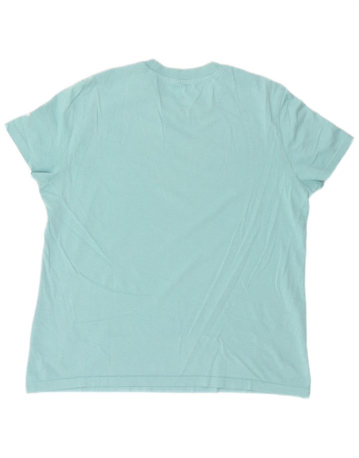 Γυναικείο γραφικό μπλουζάκι ADIDAS τοπ UK 20/22 XL μπλε βαμβακερό