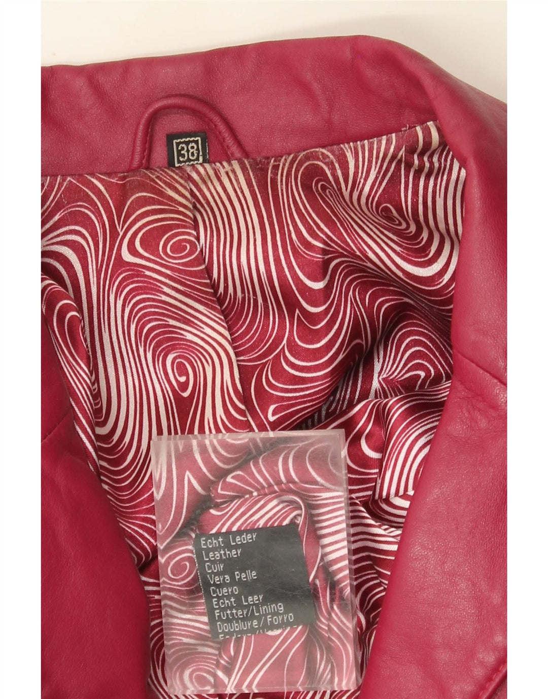 Vintage γυναικείο δερμάτινο μπλέιζερ 3 κουμπιών δερμάτινο μπουφάν EU 38 Medium Pink Leather