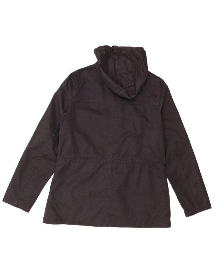 Γυναικείο μπουφάν βροχής με κουκούλα Fat Face UK 12 Medium Navy Blue Polyester