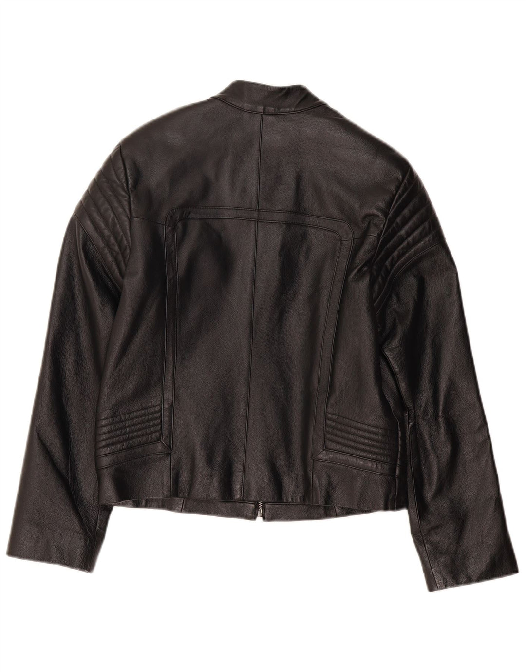 VINTAGE Γυναικείο Biker Δερμάτινο Μπουφάν UK 8 Small Black Leather