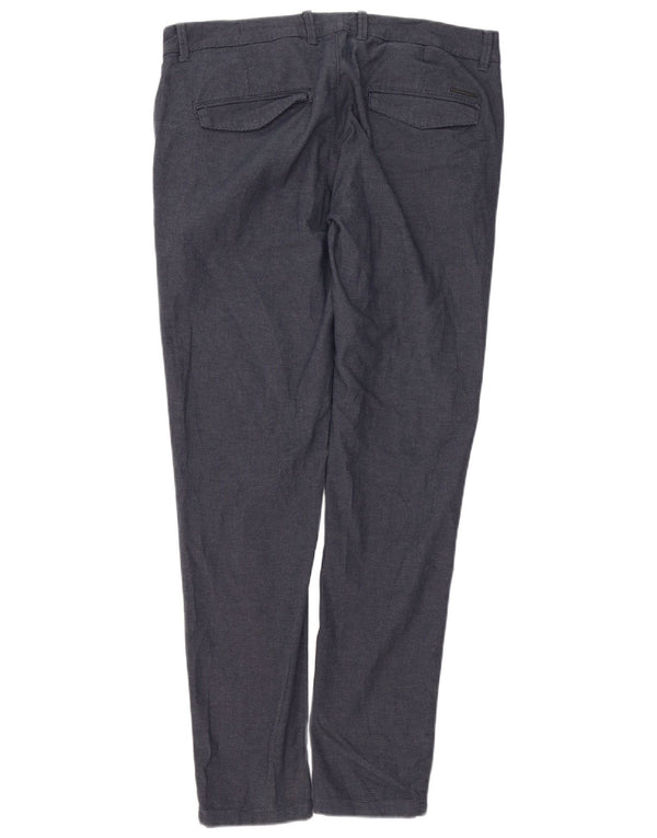 Zara Ανδρικό παντελόνι Chino Slim Fit EU 44 Large W34 L32 Navy Blue Cotton
