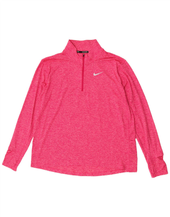 Ανδρική φόρμα Nike Dri Fit Running πουλόβερ με φερμουάρ στο επάνω μέρος XL Pink Flecked