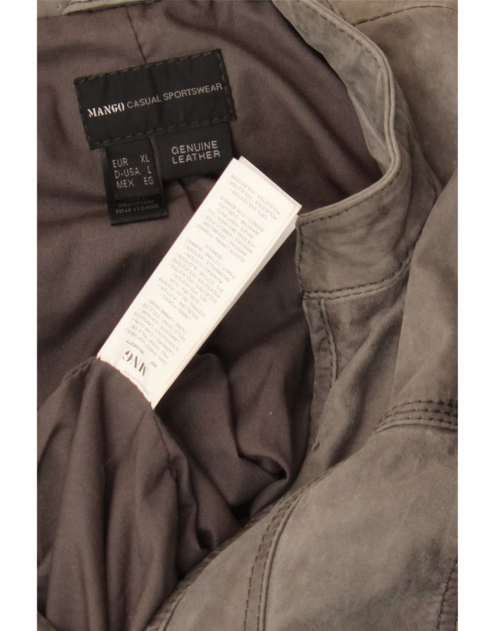 Mango Γυναικείο Suede Jacket UK 16 Large Grey Sheepskin