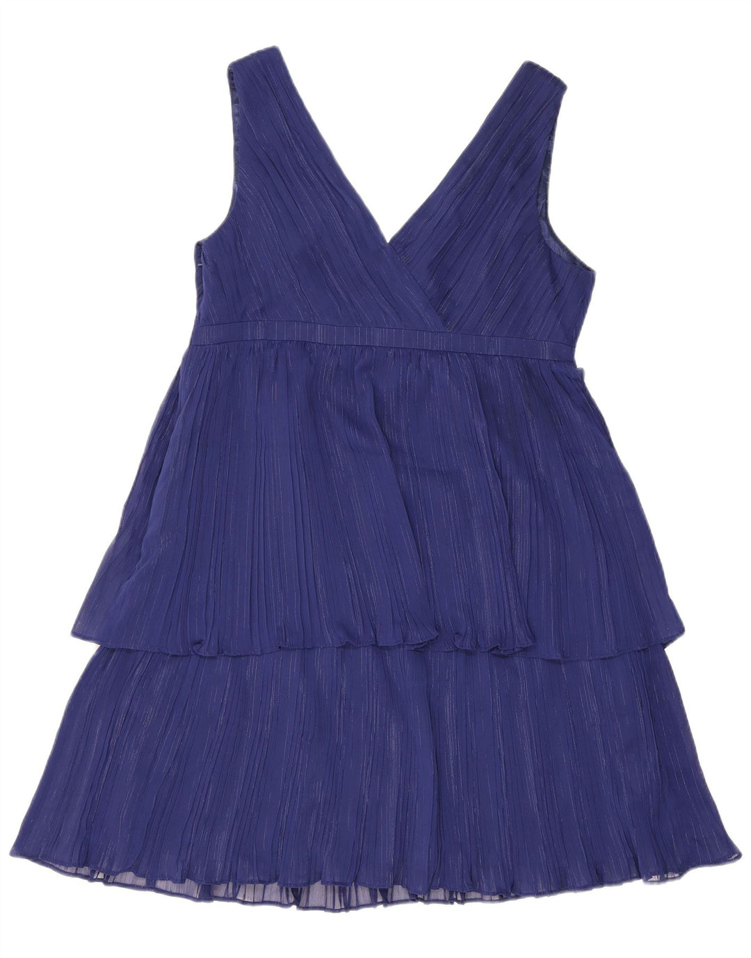 Monsoon γυναικείο αμάνικο φόρεμα UK 16 μεγάλο μπλε ριγέ πολυεστέρα