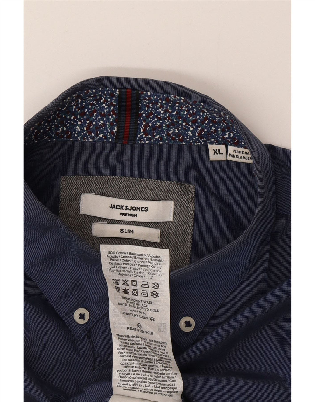 Jack & Jones Ανδρικό Slim πουκάμισο XL Μπλε βαμβακερό