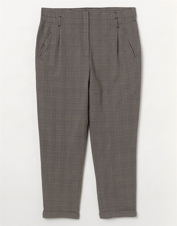Zara Γυναικείο Trafaluc Cropped Παντελόνι Μεγάλο W30 L26 Grey Houndstooth