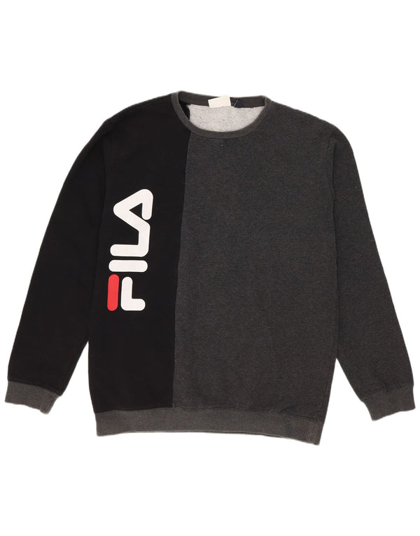 Fila Boys Graphic Φούτερ 15-16 ετών Γκρι Colourblock Βαμβακερό