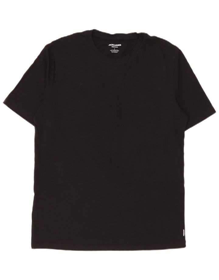 Jack & Jones Ανδρικό T-Shirt Top μεγάλο μαύρο βαμβακερό