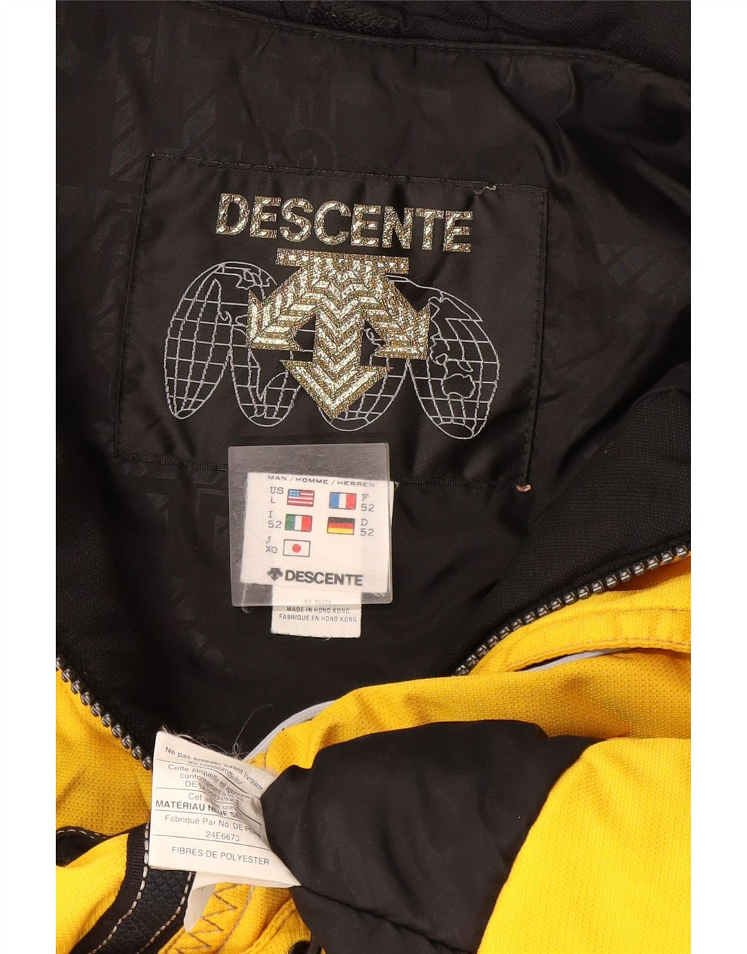 Ανδρικό μπουφάν Descente Ski IT 52 Large Yellow Colourblock Polyester
